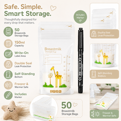 50-Pack Breastmilk Storage Bags