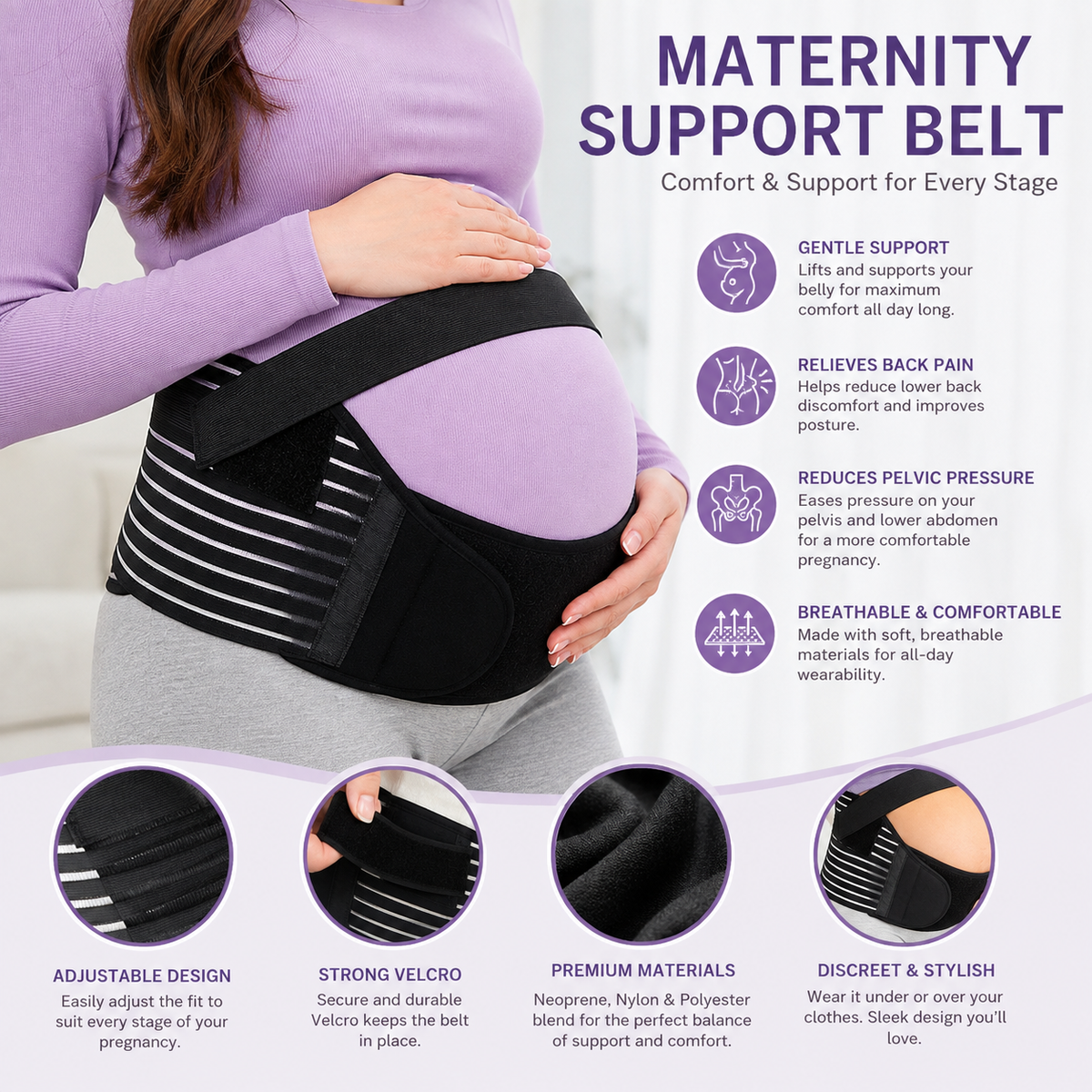 BumpRelief Maternity Support Belt – Belly & Back Support for Pregnancy