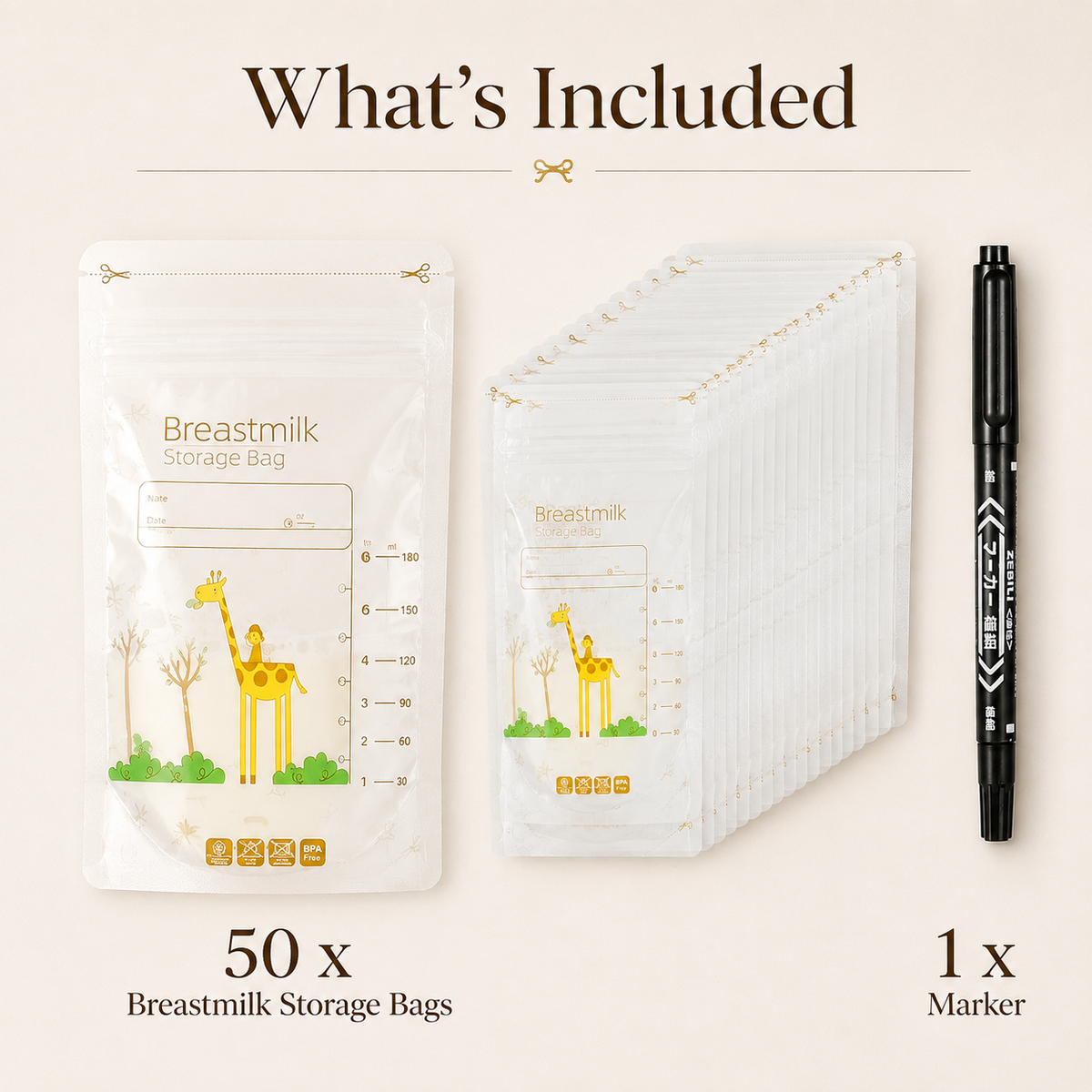 50-Pack Breastmilk Storage Bags
