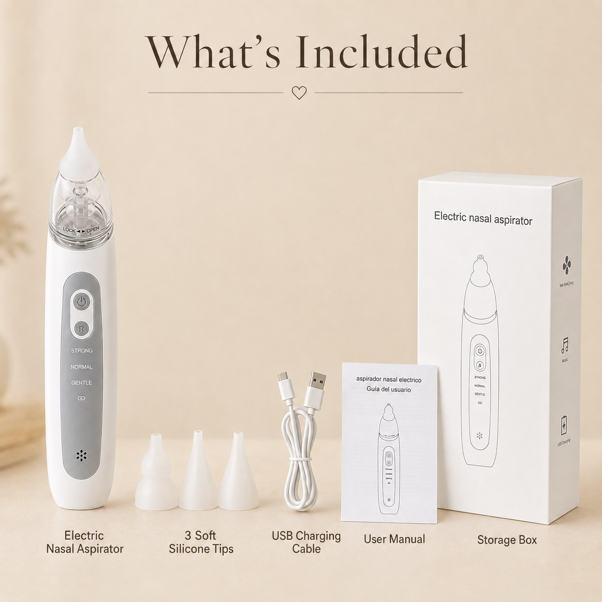 Snot Buster Anti-Backflow Rechargeable Baby Nasal Aspirator